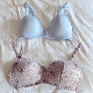 Aerie bundle 2 wireless lace detail bras 34D